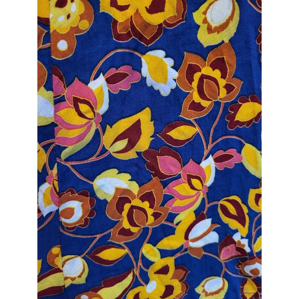 Modcloth Multicolor Floral Wide Leg Pull On Capri Pants Sz L - Picture 2 of 8